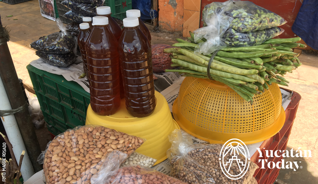Oxkutzcab-Mercado-Market-Miel-Honey-Espelones-Frijoles-Beans-y-Lentejas-Lentils-by-Maggie-Rosado