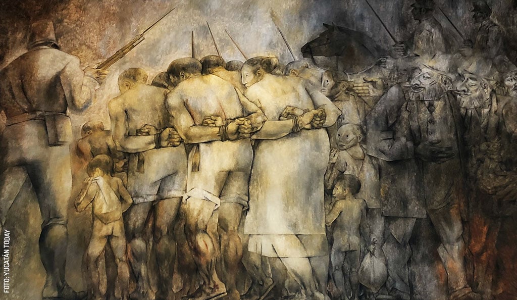 Mural-Placio-de-Gobierno-Yucatan---Venta-de-Indios-por-Fernando-Castro-Pacheco